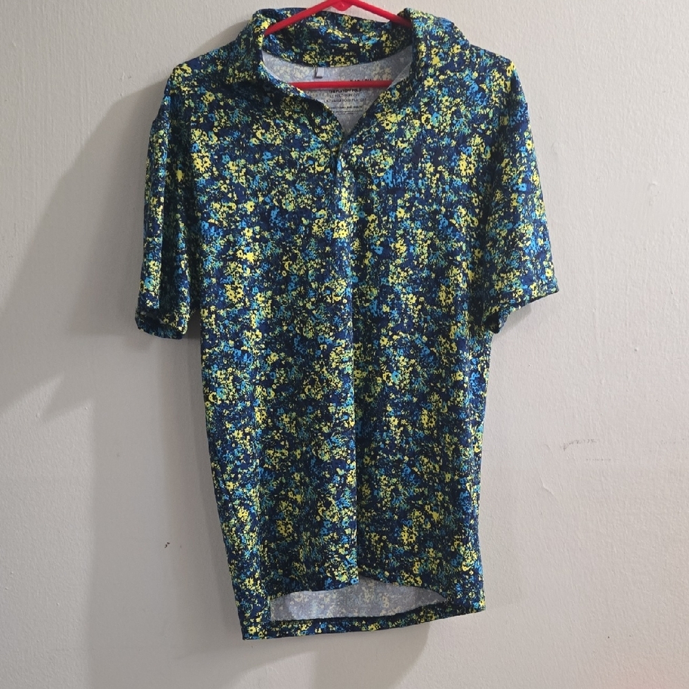 Under Armour Playoff 3.0 Printed Yellow And Blue Golf Tee